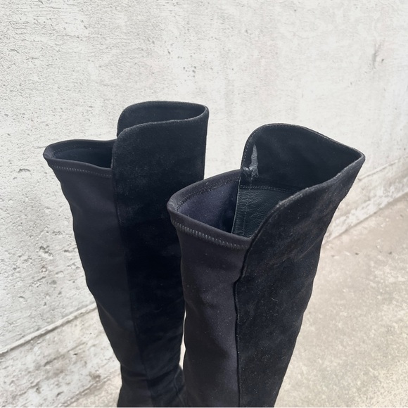 STUART WEITZMAN Black Suede Black Over Knees Boots Size 5M - Picture 4 of 10